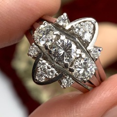 プラチナ ダイヤリング 10.5g 約11号 pt900 トータル1.09ct