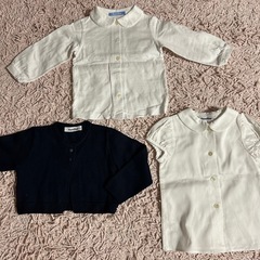 シャツ 半袖シャツ カーディガン　90センチ 女児　お受験・入学式・冠婚葬祭3点 シャツ 半袖シャツ カーディガン 90センチ 女児 お受験・入学式・冠婚