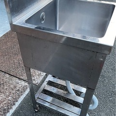 業務用 1槽シンク 幅450×奥450×高さ800+100(mm) BG付き バックガード付き 一層シンク 一層 1層 一槽 厨房機材 厨房機器 店舗用品 大阪