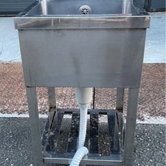 業務用 1槽シンク 幅450×奥450×高さ800+100(mm) BG付き バックガード付き 一層シンク 一層 1層 一槽 厨房機材 厨房機器 店舗用品 大阪