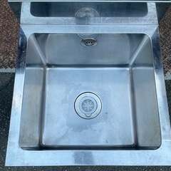 業務用 1槽シンク 幅450×奥450×高さ800+100(mm) BG付き バックガード付き 一層シンク 一層 1層 一槽 厨房機材 厨房機器 店舗用品 大阪