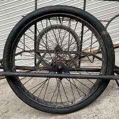  WY14/82 リヤカー 台車 運搬 搬送 手押し 古民具 昭和レトロ アンティーク ヴィンテージ 荷台サイズW80×D95cm ★直接引取限定〇