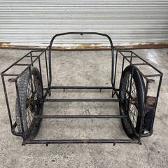  WY14/82 リヤカー 台車 運搬 搬送 手押し 古民具 昭和レトロ アンティーク ヴィンテージ 荷台サイズW80×D95cm ★直接引取限定〇