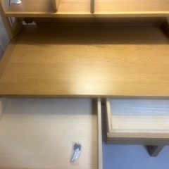 皇室献上の浜本工芸！勉強机と袖・山田照明Zライト　美品