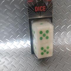 ①当時物【MADE INUSA】LuckyDICE ミラー飾り 緑