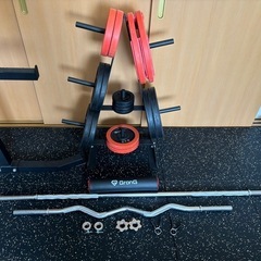 バーベルシャフト　Wバー　プレート　プレートラックセット