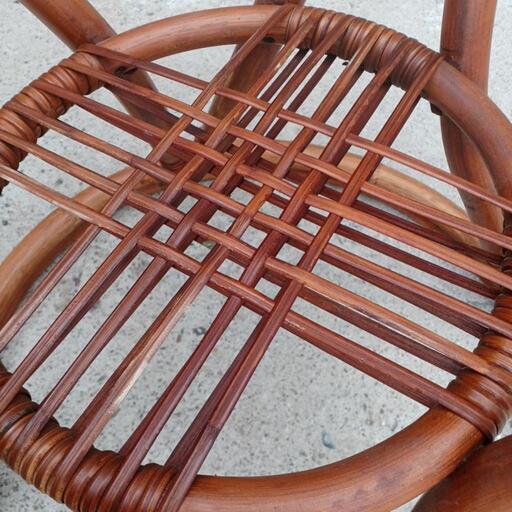 【送料込】アンティーク ラタンガラスローテーブル 藤家具 古民具 昭和レトロ 送料込】アンティーク ラタンガラスローテーブル 藤家具 古民具 昭和レトロ