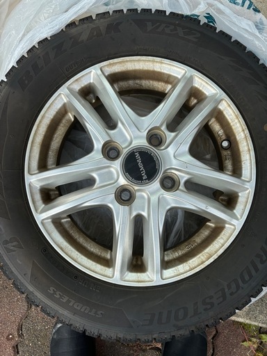 中古スタッドレス＆アルミ 155/65R14ブリザック 軽自動車用4本セット m