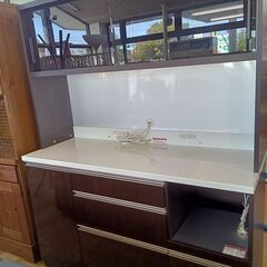 ☆ジモティ割あり☆ 高橋木工所 食器棚 ダークブラウン H178×D51×