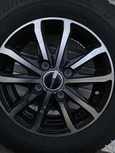 アルミとスタッドレスタイヤの4本セット ブリザックVRX2 145/80R13