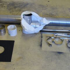 薪ストーブ煙突部材　SUSスパイラルΦ150×L定尺４m　他チーズ等各種