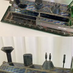 ■ioy1104■ステンドグラスの汽車の置物■