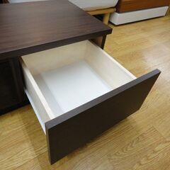 ローボード 幅140㎝ ダークブラウン 引き出し付き テレビボード TV台