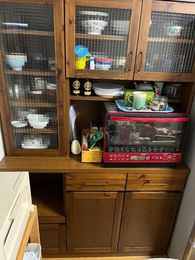 ジモティ来店特価!!　　食器棚　ナチュラル×ホワイト　J-0428 ジモティ来店特価!! 食器棚 ナチュラル×ホワイト J-0428 【公式通販