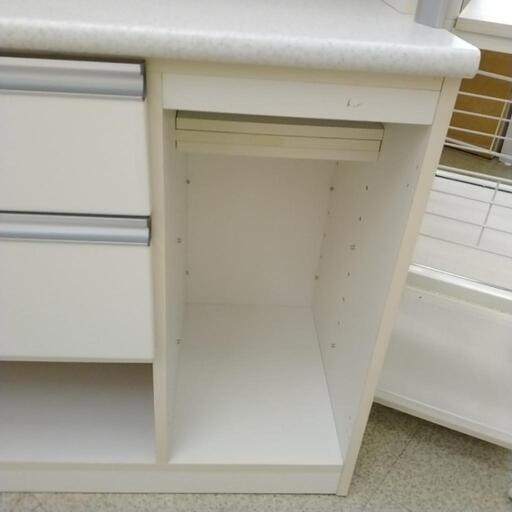 ☆ジモティ割あり☆ レンジボード 白/茶 H200×D48×W116 クリーニング 
