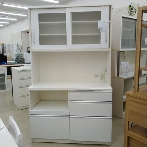 ☆ジモティ割あり☆ レンジ台 グレー／ダークブラウン H116×D40.5×W70