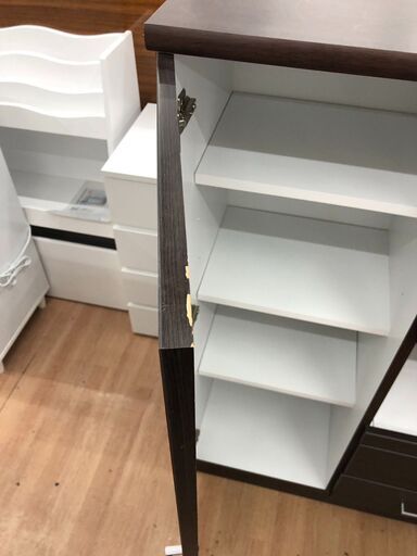 ☆ジモティ割あり☆ レンジボード ホワイト＆シルバー H196×D50×W118.5 