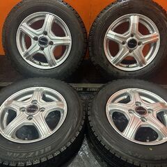 【BS BLIZZAK VRX 145/80R13】スタッドレス【BS BALMINUM 13インチ 4J4HPCD100+45】20年製 タント ムーヴ ワゴンR N-BOX等　(KTE150)
