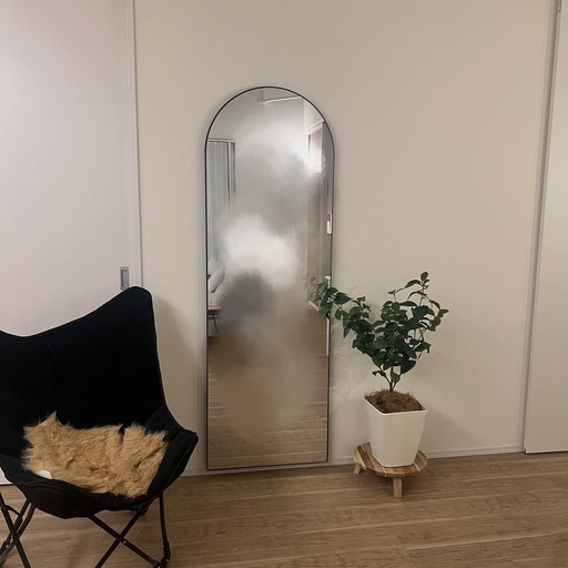 アーチ型スタンドミラー 大きめ 黒　180×60 アーチ型スタンドミラー 大きめ 黒 180×60