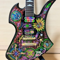 ✨美品✨レア物　希少価値　早い者勝ち！☆FERNANDES フェルナンデス MG-120X モッキンバード X-JAPAN HIDEモデル サイケデリックペイント エレキギター 楽器 