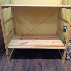 【たのメル便】無印良品　パイン材オープンシェルフハンガーラック 無印良品 パイン材 ユニットシェルフ ハンガーラック オープンラック