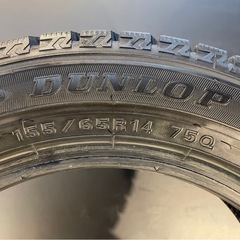 【9分山】2019年製 155/65R14 ダンロップ　ウィンターマックスWM02　★４本セット　タイヤまにあ S29