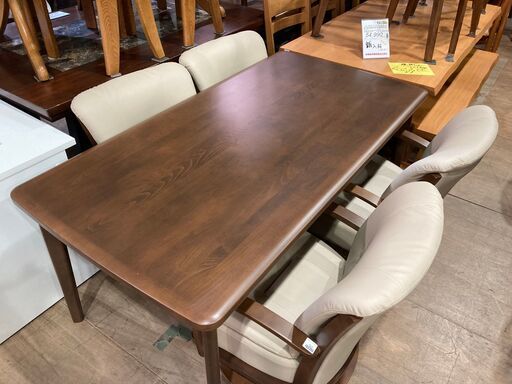 【愛品館 市原店】ニトリ｜キャスター付き回転座椅子チェア｜ダイニング5点セット