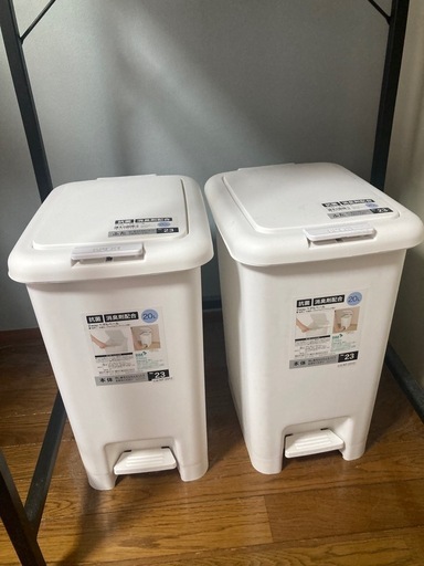 2個　抗菌・消臭2WAYペダルペール（20Lホワイト）