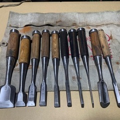 [K1126B] 新品 大工道具 のみ 『大内』 追入鑿 計4本 K1126B] 新品 大工道具 のみ 『大内』 追入鑿 計4本