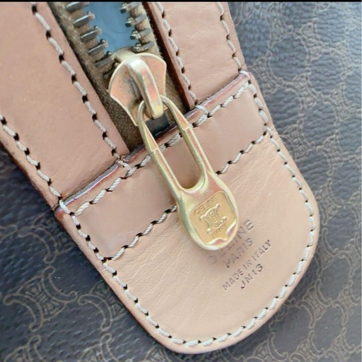 CELINE マカダム柄ベルトショルダーバッグ CELINE セリーヌ ボストン 