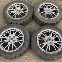 アルミホイール 12800円 15×5.5J スタッドレスタイヤ 185/60R15 ダンロップ 18年製🌟16