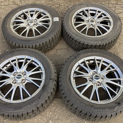 アルミホイール 12800円 15×5.5J スタッドレスタイヤ 185/60R15 ダンロップ 18年製🌟16