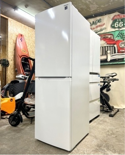 札幌引取り歓迎 美品 23年製 SHARP シャープ 230L 2ドア冷蔵庫 SJ-BD23K-W プラズマクラスター