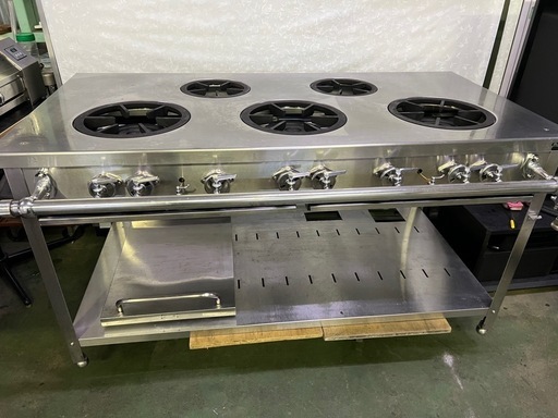 マルゼン5口ガステーブル炊飯カード付き 都市ガス