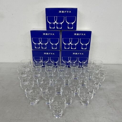 【柳宗理デザイン】 柳宗理 清酒グラス 30個セット 酒器 日本酒 グラス 店舗用品 食器 箱付き 未使用保管品 Y0458