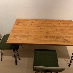 元値19,990円】LOWYA ダイニングテーブル 無垢材 スチール脚