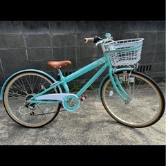 自転車22インチ 女の子 MAHALO 6段変速 【手渡し限定】 22型 子ども用自転車 マハロ ジュニア(グリーン/外装6段変速）【2022年