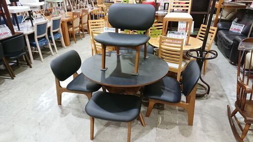 ニトリ リラックスワイド110 円卓 リビングダイニング6点セット