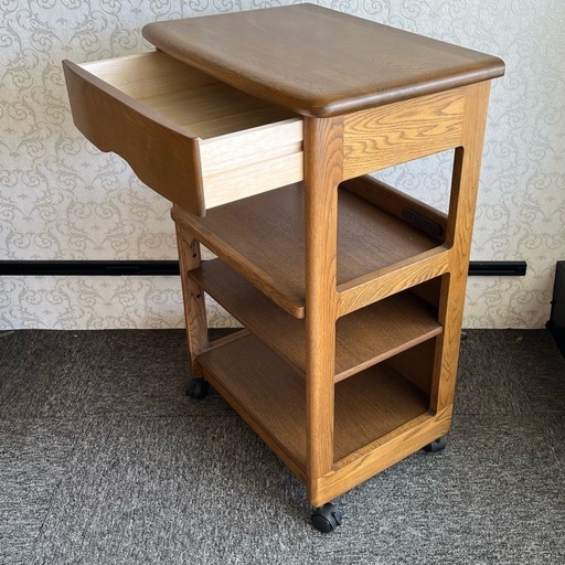 浜本工芸 ナラ材　電話台　チェスト チェスト キャビネット 引き出し収納 浜本工芸 ナラ 無垢材 電話台 ファックス台 浜本工芸 ファックス電話台