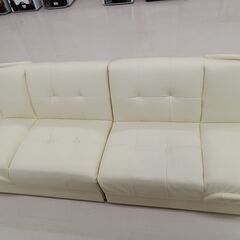 ☆ジモティ割あり☆ ソファー2人掛け クリーム W164×D180×H134 