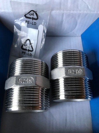 新品304ステンレス鋼ねじパイプ継手六角ニップル