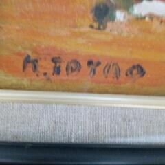 toyao 鳥屋尾　風景画　 油絵　額装　