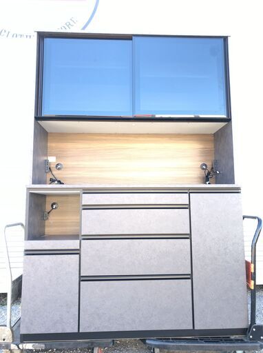 ■12916■美品■松田家具 ガバーナ レンジ 1400 クローチェ キッチン オープンボード 収納 キッチンボード レンジボード 食器棚 □12916□美品□松田家具 ガバーナ レンジ 1400 クローチェ キッチン