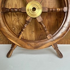 k1111608 希少 良品 ヴィンテージ 船舶 木製ハンドル 舵取り