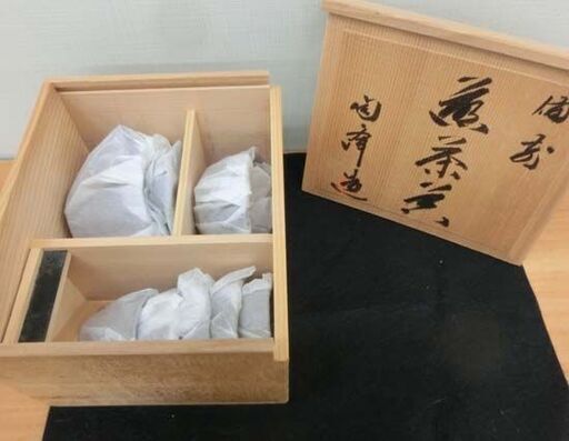備前焼 陶峰造 煎茶器揃 7点 茶道具 共箱あり 煎茶椀 宝