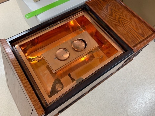 GMIK140○囲炉裏テーブル ローテーブル 長火鉢 和家具 収納付き 火鉢