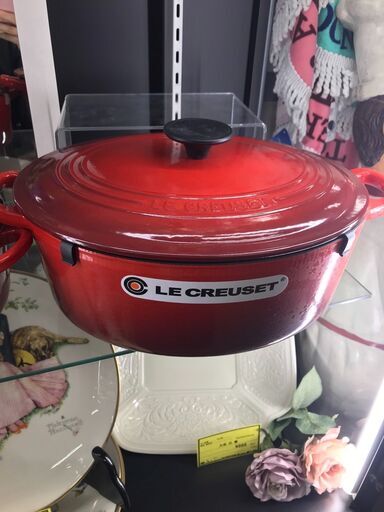 ルクルーゼ　ココット　オーバル鍋　27cm　赤　【ジャングルジャングルイズミヤ広陵店】