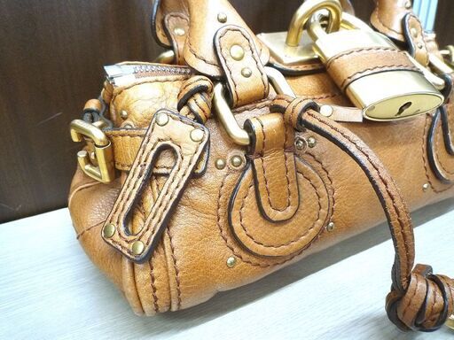 本物 クロエ パディントン ミニ Chloe MINI ブラウン レザー 横幅 約