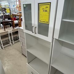 ジモティ来店特価!! 食器棚 ホワイト J-10255
