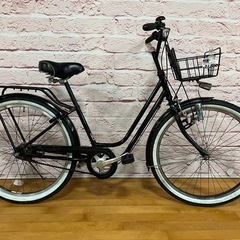 【大人用】整備済 ブリヂストン 太いタイヤの26型 ベガス 中古自転車 黒色<自転車のオオムラ 静岡店>